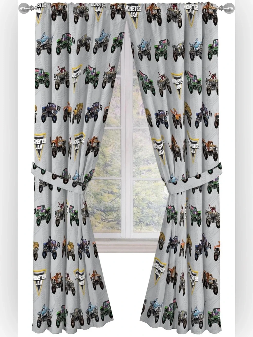 Monster Jam Full Size 11-Piece Bedding & Curtain Set | Grave Digger & Megalodon